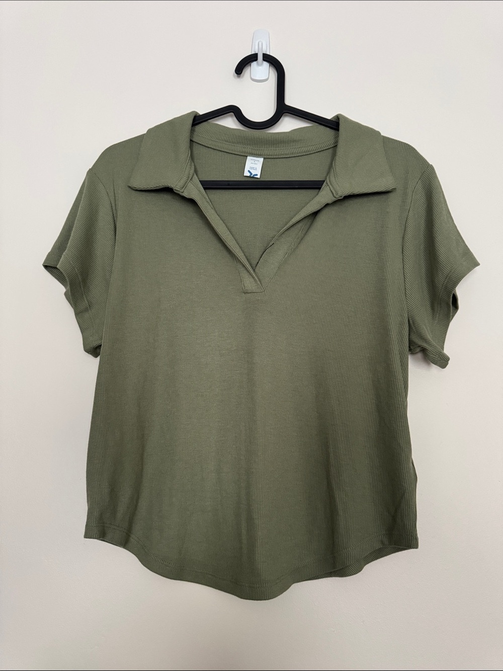Old Navy Olive Green Ribbed Polo Tee